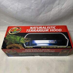 Zoo Med Naturalistic Terrarium Hood 12 Inch LF-50 Reptile UVB Heat Lamp Fixture